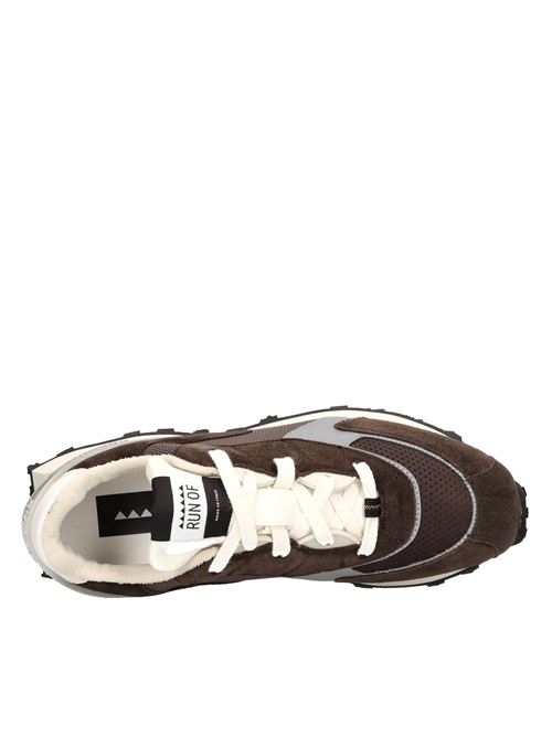 Sneakers in camoscio e tessuto RUN OF | BRAUN MMARRONE-BEIGE